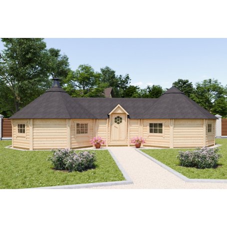 Tupla Grillikota 17 m2 & Lepokota 17 m2 suunnittelun lähtökohtana oli saavuttaa aito mökki tunnelma ja paras grillikota. Kotamök