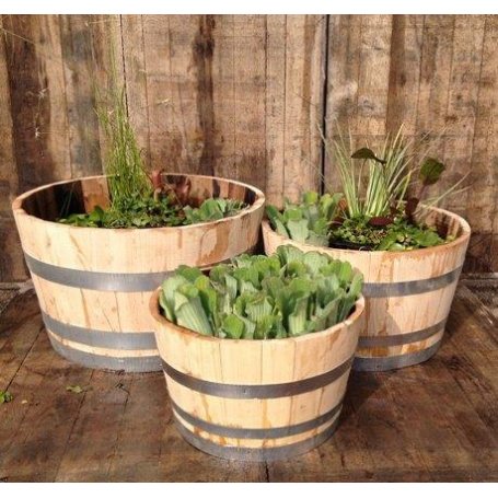 Viinitynnyrin puolikkaita 24 kpl, luonnonvaalea