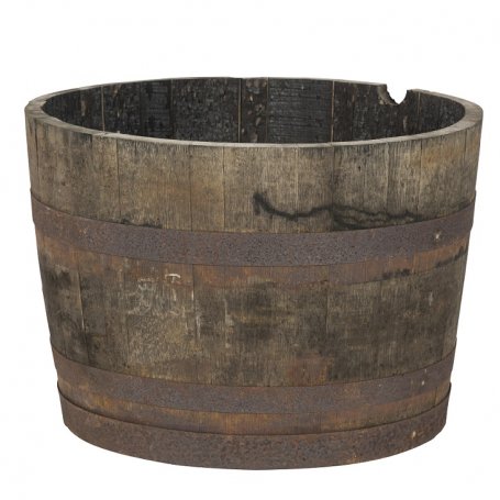 Tammisen Whiskytynnyrin 60 cm 1/2 puolikkaita. Hyvä istutusastia tai vaikka vesiaihe. Iso istutusallas puille.