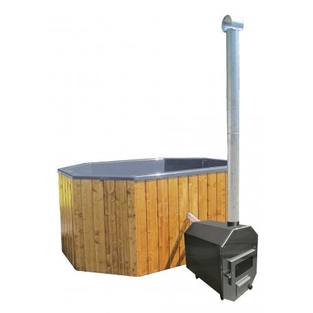 Kylpytynnyri setti 8:lle lasikuidusta, Ulkoinen kamina ja Palju 1600 L