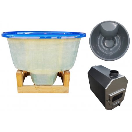 Lasikuituinen 1400 l integroitu kylpytynnyrisetti terassille