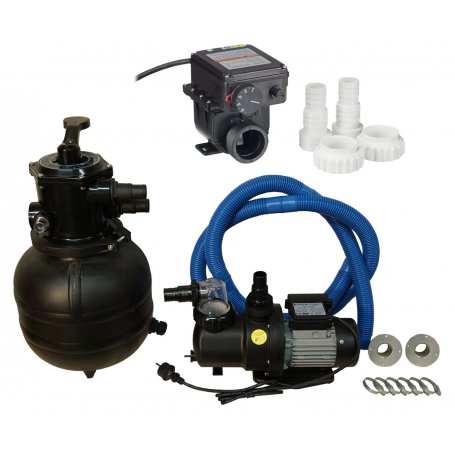 SUODATINJÄRJESTELMÄ ja Lämmitin 3 kW, 250 W:n pumppu ja suodatin