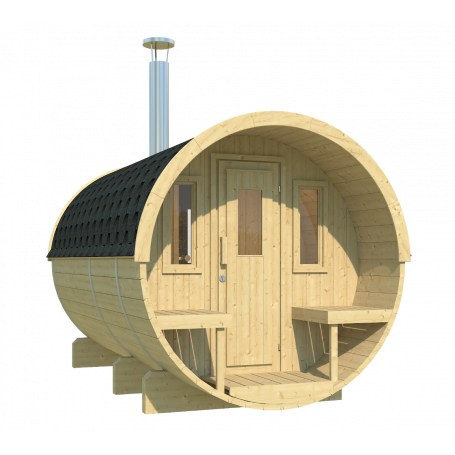 Tynnyrisauna ECO 330x200 terassi