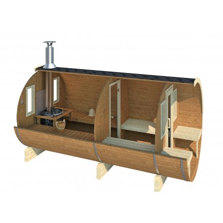 Tynnyrisauna ECO 400x226 LUX terassi