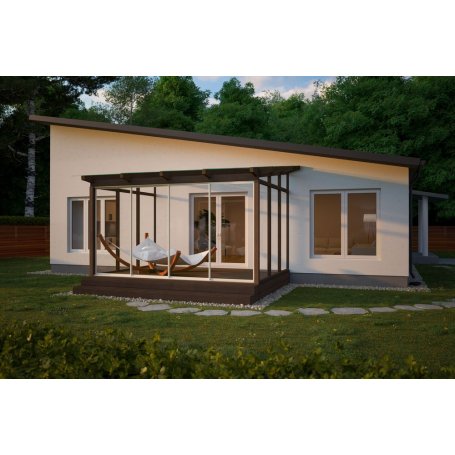 Tammiston Lasiterassi 2x3m, seinäkiinnitys