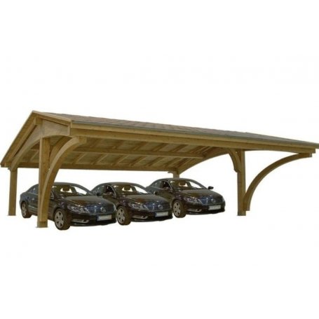 Puinen Autokatos Relevation kolmelle autolle