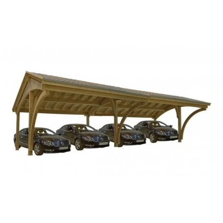 Puinen Autokatos Relevation neljälle autolle