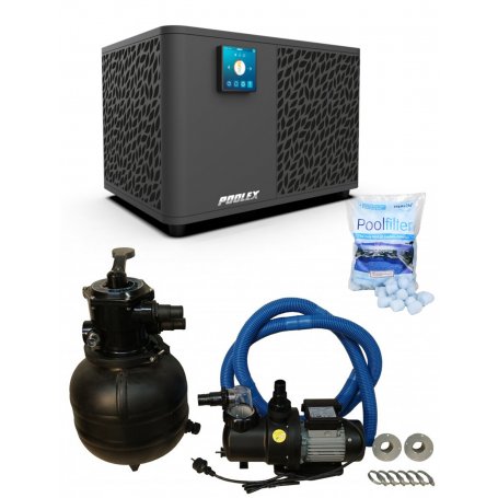 Sähkölämmityssarja 8. Ilmalämpöpumppu altaille Poolex Ice Spa (7 kW) ja suodatin