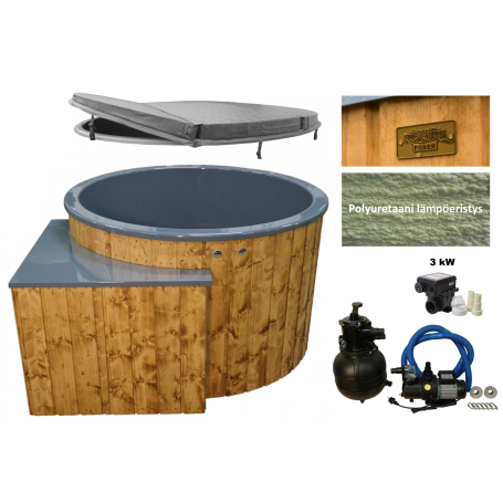 Laadukas Sähkökäyttöinen Kylpytynnyri setti, 1000 L koko on hyvä jopa 6 hengelle. Ympärivuoden helppokäyttöinen. Kotiin toimitus