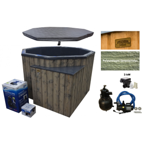 Laadukas Sähkökäyttöinen Kylpytynnyri setti, 1200 L, helppokäyttöinen ja varma. Turvallinen ja hyvä 6 hengelle