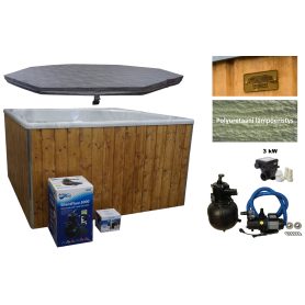 Laadukas Sähkökäyttöinen Kylpytynnyri setti, 1650 L, sopiva 6 hengelle. Helppokäyttöinen ja pysyy puhtaana. Kotiin toimitus.