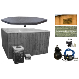 Laadukas Sähkökäyttöinen Kylpytynnyri setti, 1650 L, sopiva 6 hengelle. Helppokäyttöinen ja pysyy puhtaana. Kotiin toimitus.