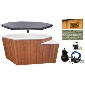 Iso ja laadukas Sähkökäyttöinen Kylpytynnyri setti, 2300 L, sopiva jopa 10 hengelle. Helppokäyttöinen ja pysyy puhtaana.